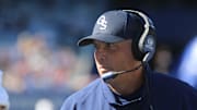 Georgia Southern's first-year head coach Clay Helton watches the action Saturday against Georgia State at Center Parc Stadium in Atlanta.

Vgastate3