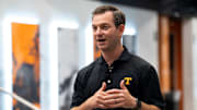 Tennessee deputy athletics director Ryan Alpert talks to the media in Neyland Stadium on Thursday, August 29, 2024.