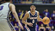 Gonzaga Bulldogs guard Ryan Nembhard. 