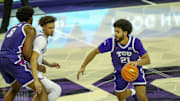 TCU's Noah Reynolds during the first half of the game against the Kansas Jayhawks.