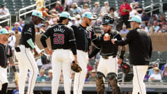 Arizona Diamondbacks pitcher Eduardo Rodriguez leaves the game against the Texas Rangers 