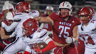 Central Catholic defeated Natick on Friday night with a final score of 20-17.