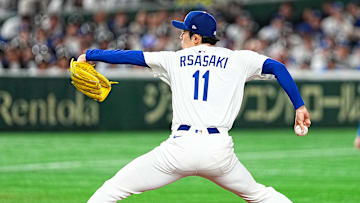Roki Sasaki takes his first start for the Los Angeles Dodgers v.s. the Chicago Cubs in the 2025 MLB Tokyo Series.