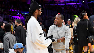 Celebrities At The Los Angeles Lakers Game