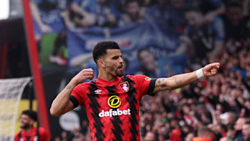 AFC Bournemouth v Leeds United - Premier League - Solanke celebrates scoring vs Leeds United 