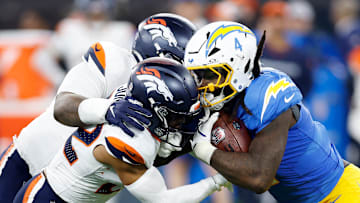 Gus Edwards, Brandon Jones, Los Angeles Chargers, Denver Broncos