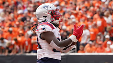 New England Patriots running back Rhamondre Stevenson