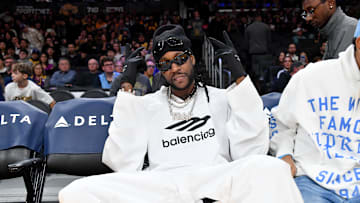 Celebrities At The Los Angeles Lakers Game