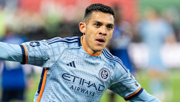 Alonso Martinez (16) of NYCFC celebrates scoring a goal...