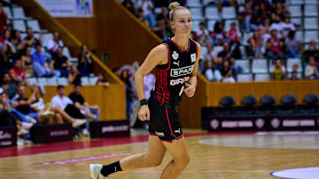 Juste Jocyte of Spar Girona in action during a match of the...