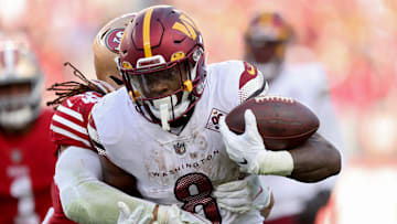 Washington Commanders running back Brian Robinson Jr. (8)
