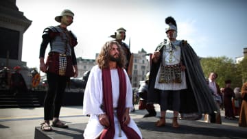 Actors Perform The Easter Passion Of Jesus In Trafalgar Square