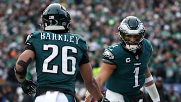 Saquon Barkley (L). Jalen Hurts (R), Philadelphia Eagles