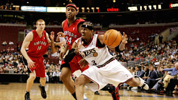 Morris Peterson, Toronto Raptors and Allen Iverson, Philadelphia 76ers