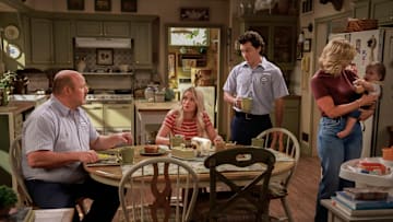 “A Regular Samaritan” – Georgie joins a church to sell tires to the congregation and Mandy worries there is more to it than that, on GEORGIE & MANDY’S FIRST MARRIAGE, Thursday, Dec. 5 (8:00-8:31 PM, ET/PT) on the CBS Television Network, and streaming on Paramount+ (live and on-demand for Paramount+ with SHOWTIME subscribers, or on-demand for Paramount+ Essential subscribers the day after the episode airs)*. Pictured (L-R): Will Sasso, Emily Osment as Mandy, Montana Jordan as Georgie and