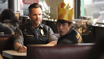 ANIMAL CONTROL: L-R: Joel McHale and Michael Rowland in the "Raccoons and Mutts" season premiere episode of ANIMAL CONTROL airing Wednesday, Mar 6 (9:01-9:30 PM ET/PT) on FOX. © 2024 Fox Media LLC. CR: Bettina Strauss/FOX.