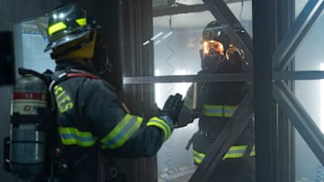 9-1-1 - ÒLab RatsÓ - Athena and Buck are in a race against time to rescue the rest of the 118 following the fire in the bio lab. THURSDAY, APRIL 17 (THURSDAY, APRIL 17) on ABC. (Disney/Christopher Willard) 
9-1-1
