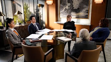 “Friends” – Matty helps Olympia take on Elijah’s cousin’s wrongful termination case. Also, Edwin worries that the longer Matty remains at Jacobson Moore, the more she puts herself in danger of being caught, on MATLOCK, Thursday, Jan. 30 (9:00-10:00 PM, ET/PT) on the CBS Television Network, and streaming on Paramount+ (live and on demand for Paramount+ with SHOWTIME subscribers, or on demand for Paramount+ Essential subscribers the day after the episode airs)*. Pictured (L-R): Leah Lewis as