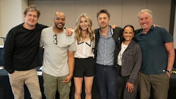 SCRUBS - #101 Table Read. (Disney/John Fleenor)
BILL LAWRENCE, DONALD FAISON, SARAH CHALKE, ZACH BRAFF, JUDY REYES, JOHN C. MCGINLEY