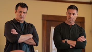 THE ROOKIE - 'The Mickey - On Celina's last day as a rookie, John gives her one final test. Meanwhile, Bailey makes a new friend, and Lucy places her faith in Seth for an undercover assignment. TUESDAY, FEB. 18 (9:00-10:00 p.m. EST) on ABC. (Disney/Mike Taing) NATHAN FILLION, ERIC WINTER'