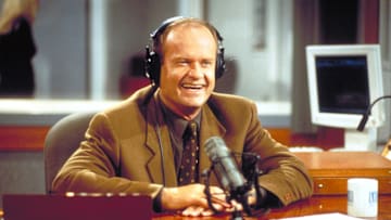 Actor Kelsey Grammer as Frasier Crane in NBC's television comedy series "Frasier." Episode: "Mary Christmas" - As excitement builds over his hosting the holiday parade, Dr. Frasier Crane hosts his radio show. (Photo by Gale Adler/Paramount)