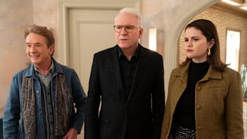 ONLY MURDERS IN THE BUILDING - “Adaptation” - The trio face off against a collection of individuals who deceive, manipulate, and threaten as second nature - a Hollywood cast & crew. (Disney/Patrick Harbron)
MARTIN SHORT, STEVE MARTIN, SELENA GOMEZ
