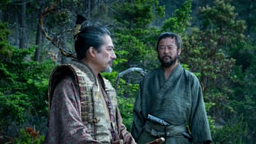 “SHOGUN” -- "A Dream of a Dream" -- Episode 10 (Airs April 23) Pictured (L-R): Hiroyuki Sanada as Yoshii Toranaga, Tadanobu Asano as Kashigi Yabushige. CR: Katie Yu/FX