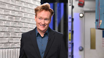 The Late Show with Stephen Colbert and guest Conan O'Brien during Monday’s September 29, 2025 show. Photo: Scott Kowalchyk ©2025 CBS Broadcasting Inc. All Rights Reserved.