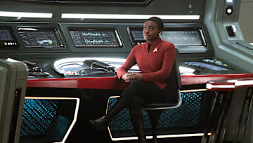 Celia Rose Gooding as Uhura in Star Trek: Strange New Worlds streaming on Paramount+, 2023. Photo Credit: Michael Gibson/Paramount+