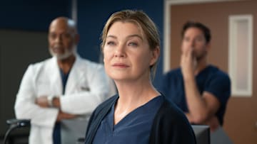 GREYÕS ANATOMY - ÒJump (for My Love)Ó - Meredith and Nick return to Grey Sloan to treat a liver transplant patient. Meanwhile, Bailey hosts an intern retreat at her home, and Winston and Ben aid an unexpected crash victim. THURSDAY, MARCH 13 (10:00-11:00 p.m. EDT) on ABC. (Disney/Anne Marie Fox) 
ELLEN POMPEO