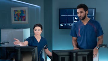 GREYÕS ANATOMY - ÒHit the FloorÓ - The aftermath of the convenience store shooting brings chaos to Grey Sloan. Ben hits a wall with his new emergency preparedness plan. Romantic tensions surface for Owen, while Amelia and Winston disagree over the surgical plan for a young patient. THURSDAY, MARCH 6 (10:01-11:00 p.m. EST) on ABC. (Disney/Christopher Willard) 
CATERINA SCORSONE, ANTHONY HILL
