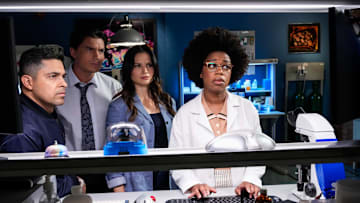 “The Sound and the Fury” – NCIS. Pictured (L-R): Wilmer Valderrama as NCIS Special Agent Nicholas “Nick” Torres, Zane Holtz as Special Agent Sawyer, Katrina Law as NCIS Special Agent Jessica Knight, and Diona Reasonover as Forensic Scientist Kasie Hines. Photo: Robert Voets/CBS ©2025 CBS Broadcasting, Inc. All Rights Reserved.