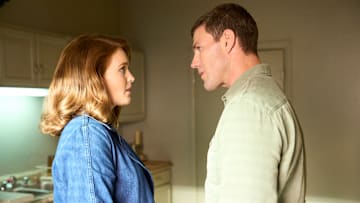 “End of the Road” – Pictured L to R: Kathleen Kenny as Diane Sterling and Austin Stowell as Leroy Jethro Gibbs. Photo: Greg Gayne/CBS ©2025 CBS Broadcasting, Inc. All Rights Reserved.