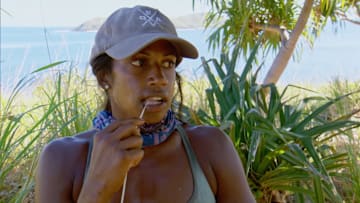 "This is Extortion - Natalie Anderson on the Eleventh episode of SURVIVOR: WINNERS AT WAR, airing Wednesday, April 22nd (8:00-9:01 PM, ET/PT) on the CBS Television Network. Photo: Screen Grab/CBS Entertainment ©2020 CBS Broadcasting, Inc. All Rights Reserved