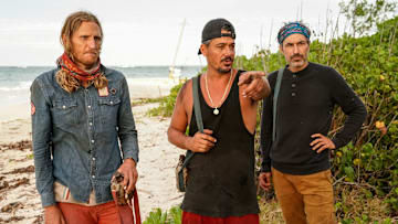 "Quick on the Draw" - Tyson Apostol, Boston Rob Mariano and Ethan Zohn on the Sixth episode of SURVIVOR: WINNERS AT WAR, airing Wednesday, March 18 (8:00-9:01 PM, ET/PT) on the CBS Television Network. Photo: Robert Voets/CBS Entertainment ©2020 CBS Broadcasting, Inc. All Rights Reserved