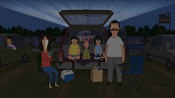 BOB'S BURGERS: While the Belchers attend the closing night of their bankrupt drive-in movie theater, Bob reminisces about meeting his childhood crush Ramona and devises a plan to save it. Linda accidentally insults a PTA mom, and Gene and Louise steal some of Tina’s candy on the all-new "Saving Favorite Drive-In" episode of BOB'S BURGERS airing Sunday, Oct 6 (9:00-9:30 PM ET/PT) on FOX. BOB’S BURGERS © 2024 by 20th Television
