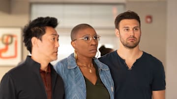 9-1-1 - ÒAll Fall DownÓ - Following the devastating fire at the Nash home, BobbyÕs fate remains uncertain, while Athena embarks on a mission to uncover the truth. Meanwhile, Hen and Karin engage in a heated custody battle, while Christopher grapples with forgiving Eddie. THURSDAY, MAY 30 (8:00-9:00 p.m. EDT) on ABC. (Disney/Mike Taing) 
KENNETH CHOI, AISHA HINDS, RYAN GUZMAN