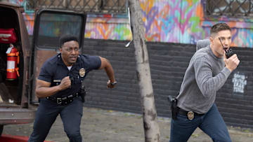 THE ROOKIE - "Punch Card" - After a mafia-related mass casualty, the team is tasked to keep the peace at the hospital. Lucy and Celina work together to investigate the suspects behind the attack. Meanwhile, Tim and Aaron embark on a metro ops mission. TUESDAY, MAY 7 (9:00-10:00 p.m. EDT) on ABC.(DISNEY/Raymond Liu)
TRU VALENTINO, ERIC WINTER