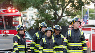 9-1-1 -ÒWannabesÓ - Things get messy for the 118 following a massive pipe explosion. Meanwhile, Athena investigates the brutal beating of a man found behind a grocery store, and BobbyÕs working relationship with Brad from ÒHOT SHOTSÓ just got a little more intimate. THURSDAY, NOV. 21 (8:00-9:00 p.m. EST) on ABC.
RYAN GUZMAN, OLIVER STARK, KENNETH CHOI, AISHA HINDS, PETER KRAUSE