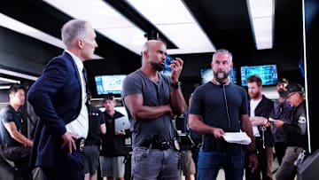 “Open Season” – 20-Squad must race to uncover a dangerous enemy intent on revenge. Also, Deacon and Tan butt heads over Tan’s changes to SWAT academy, on S.W.A.T., Friday, Jan. 31 (10:00-11:00 PM, ET/PT) on the CBS Television Network, and streaming on Paramount+. Series star Jay Harrington directs. Pictured (L-R): Patrick St. Esprit as Commander Robert Hicks, Shemar Moore as Daniel “Hondo” Harrelson and Jay Harrington as David "Deacon" Kay. Photo: Bill Inoshita/Sony Pictures Television/CBS