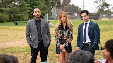 HIGH POTENTIAL - ÒChutes and MurdersÓ - A nanny is found bludgeoned to death in the park. Elsewhere, Morgan interferes when Elliot admits to not being invited to his classmateÕs party. TUESDAY, JAN. 21 (9:00-10:00 p.m. EST) on ABC. (Disney/Mitch Hasseth) 
DANIEL SUNJATA, KAITLIN OLSON, DENIZ AKDENIZ