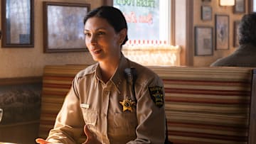 "Pilot" - Sheriff Country. Pictured: Morena Baccarin as Sheriff Mickey Fox. Photo: Christos Kalohoridis/CBS ©2025 CBS Broadcasting, Inc. All Rights Reserved.