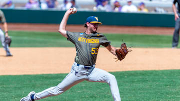 Pitcher Tyler Hudson 53, The LSU Tigers take on the West Virginia Mountaineers in game 1 of the 2025 NCAA Div 1 Super Regional Baseball Championship at Alex Box Stadium in Baton Rouge, LA. Saturday, June 7, 2025. Saturday, June 7, 2025.