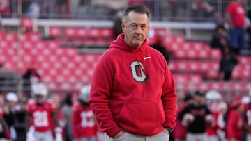 Nov 18, 2023; Columbus, Ohio, USA; Ohio State Buckeyes senior advisor and analyst Todd Fitch watches
