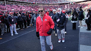 Ohio State athletic director Ross Bjork leaves the field following the NCAA football game between the Buckeyes and the Michigan Wolverines at Ohio Stadium in Columbus on Saturday, Nov. 30, 2024. Michigan won 13-10.