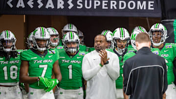 Herd head Coach Charles Huff as The Louisiana Ragin Cajuns take on Marshall University Herd in The 2021 R & L Carriers New Orleans Bowl at the Caesars Superdome in New Orleans.  Saturday, Dec. 18, 2021.

Nola Bowl Cajuns Vs Marshall 1172
