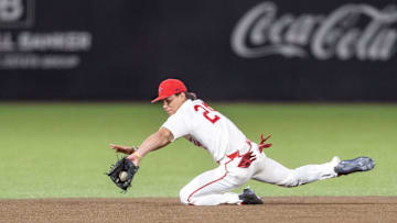 Shortstop Kyle Debarge makes a play as the Louisiana Ragin Cajuns take on UC Irvine at M.L. \"Tigue\" Moore Field at Russo Park.  Friday, Feb. 18, 2022.

Cajuns Uc Irvine Baseball 5985