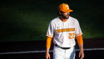Tennessee head coach Tony Vitello during a NCAA baseball tournament Knoxville Regional game between Tennessee and Northern Kentucky held at Lindsey Nelson Stadium on Friday, May 31, 2024.