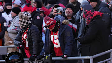 Ohio State Buckeyes fans react to a missed field goal during the second half of the NCAA football game against the Michigan Wolverines at Ohio Stadium in Columbus on Saturday, Nov. 30, 2024. Michigan won 13-10.
