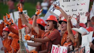 Sep 10, 2022; Austin, TX, USA; Fans watch ESPN College GameDay before the start of the UT vs. Alabama game on Saturday, September 10, 2022.